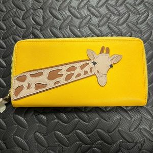 C.wonder Giraffe Yellow Large Slim Bifold Wallet